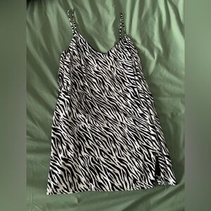 Garage Black and White Zebra Print Mini Dress